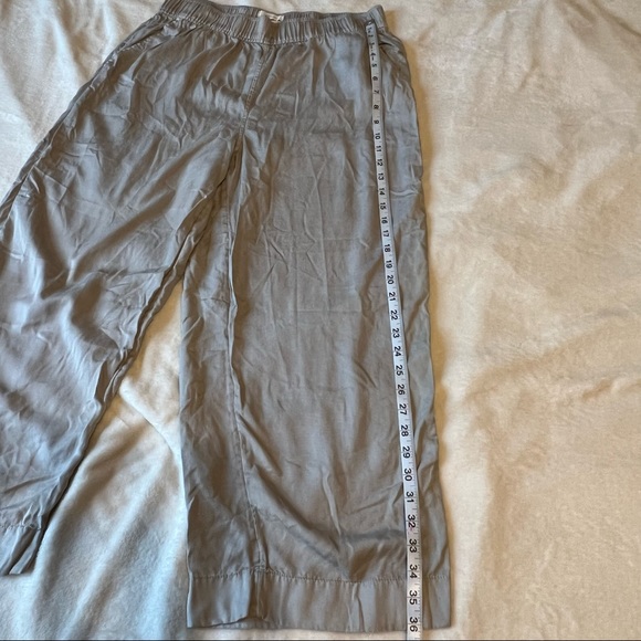 C&C California 100% Lyocell Gray Wide Leg High Rise Pants Elastic Waist Pockets - Picture 7 of 7